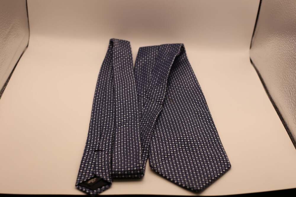 Joseph & Lyman 100% Silk Navy Blue Micro-Dot Pattern Necktie
